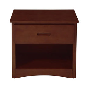 Homelegance Rowe 1 Drawer Night Stand in Dark Cherry B2013DC-4 Half Price Furniture