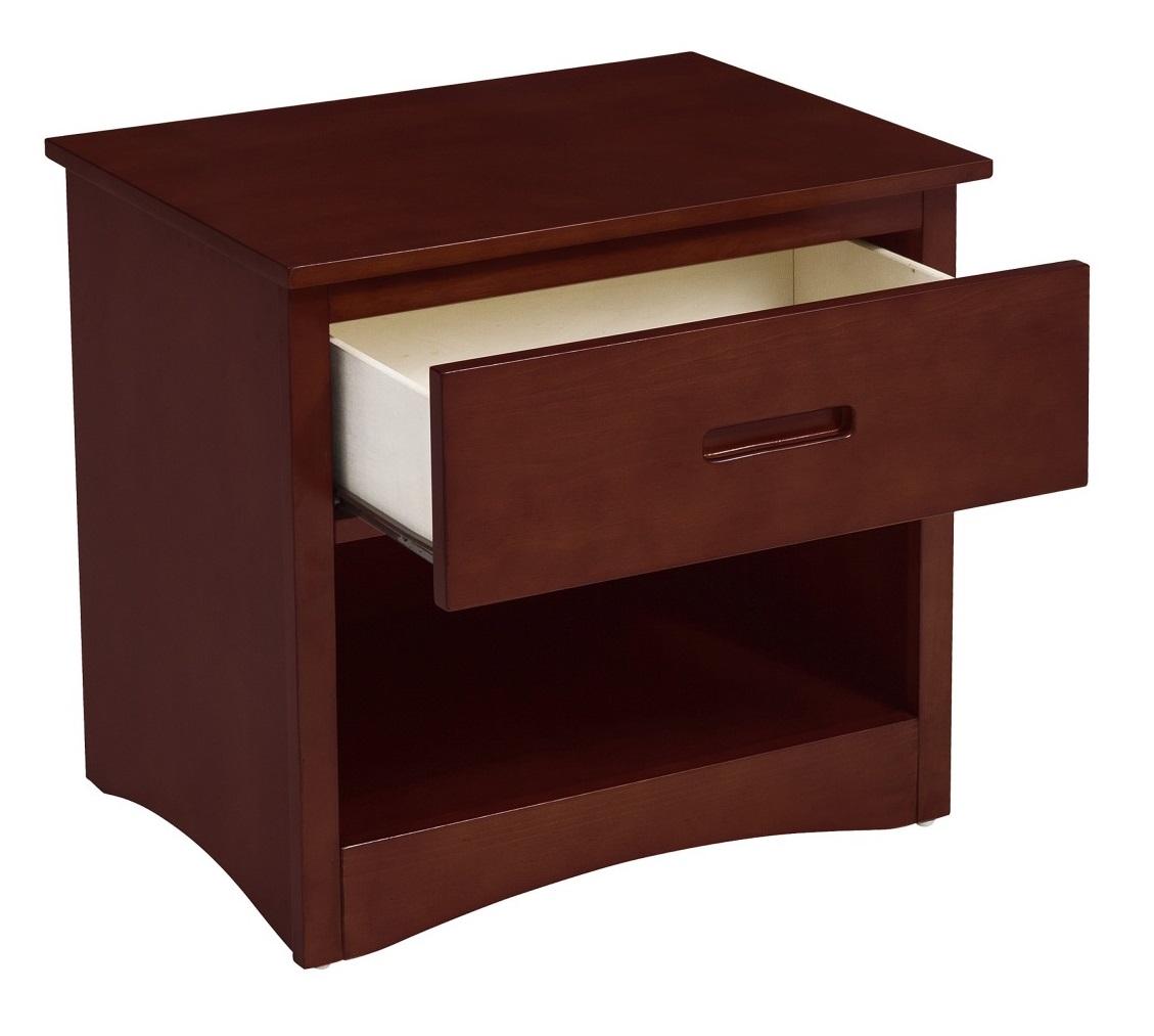 Homelegance Rowe 1 Drawer Night Stand in Dark Cherry B2013DC-4 - Half Price Furniture