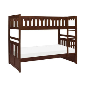 Homelegance Rowe Twin/Twin Bunk Bed in Dark Cherry B2013DC-1* Half Price Furniture