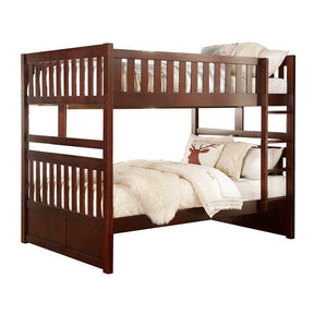 Homelegance Rowe Full/Full Bunk Bed in Dark Cherry B2013FFDC-1* Half Price Furniture