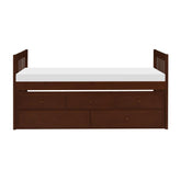 Homelegance Rowe Twin/Twin Trundle Bed w/ Two Storage Drawers in Dark Cherry B2013PRDC-1* Half Price Furniture