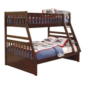 Homelegance Rowe Twin/Full Bunk Bed in Dark Cherry B2013TFDC-1* Half Price Furniture