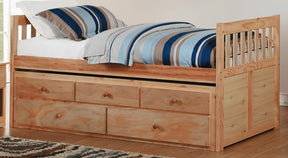 Homelegance Bartly Twin/Twin Trundle Bed w/ 2 Storage Drawers in Natural B2043PR-1* - Half Price Furniture