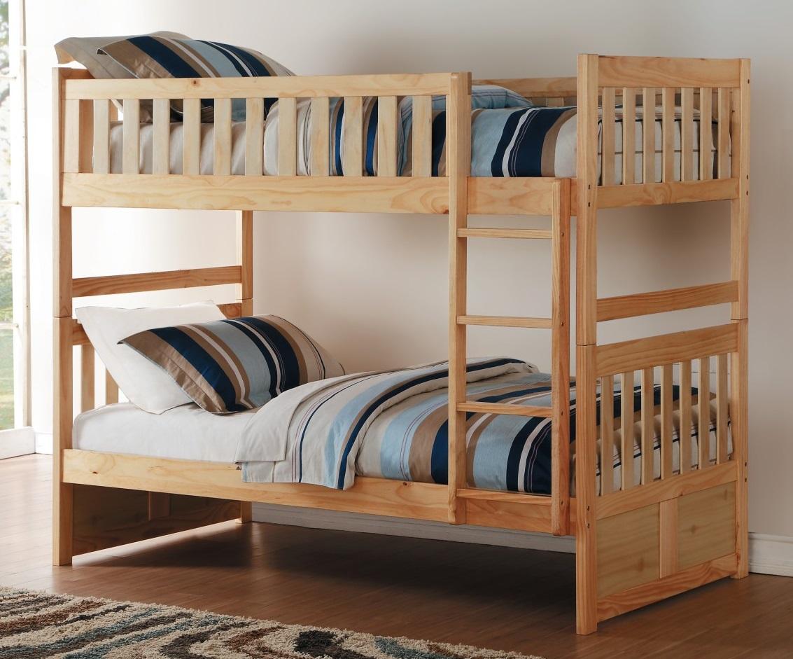 Homelegance Bartly Twin/Twin Bunk Bed in Natural B2043-1* - Half Price Furniture