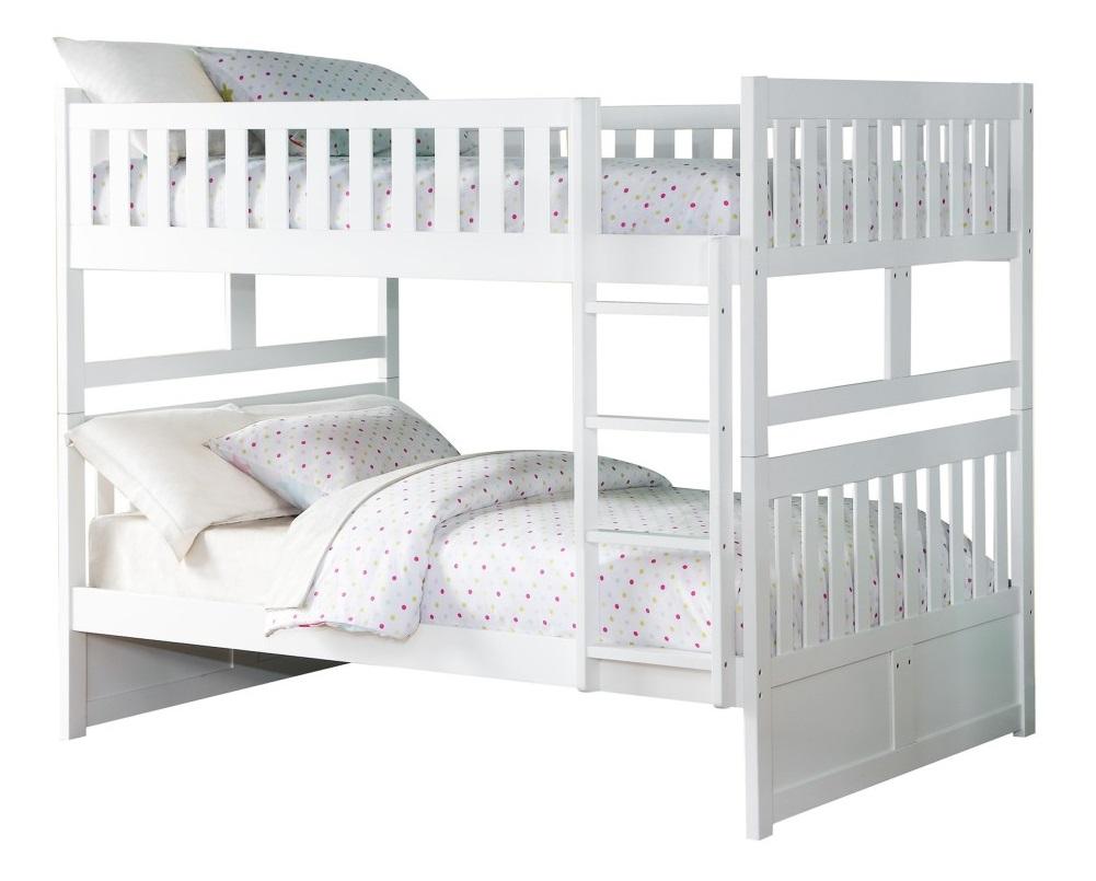 Homelegance Galen Full/Full Bunk Bed in White B2053FFW-1* - Half Price Furniture