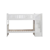 Homelegance Galen Bunk Bed w/ Reversible Step Storage in White B2053SBW-1* Half Price Furniture