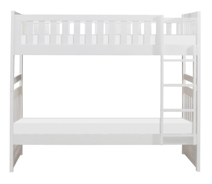 Homelegance Galen Twin/Twin Bunk Bed in White B2053W-1* - Half Price Furniture