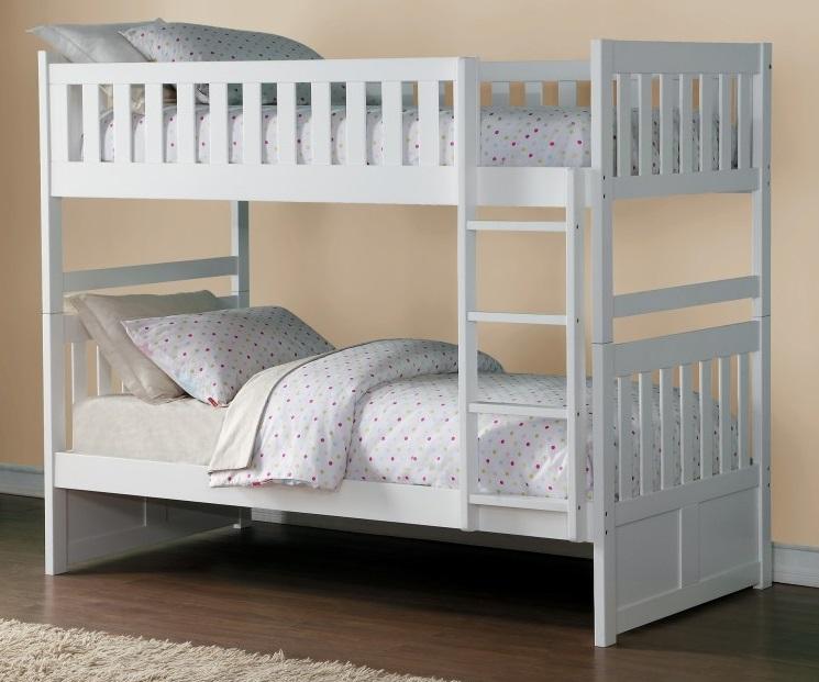 Homelegance Galen Twin/Twin Bunk Bed in White B2053W-1* - Half Price Furniture