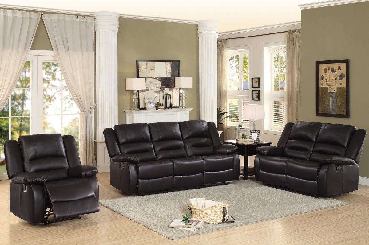 Homelegance Furniture Jarita Double Reclining Loveseat in Brown - Half Price Furniture