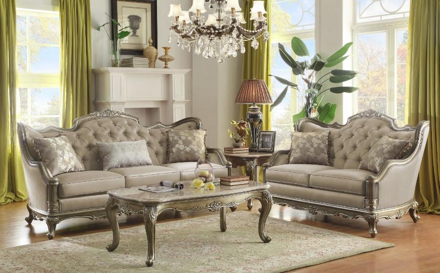 Homelegance Furniture Florentina Loveseat in Taupe 8412-2 - Half Price Furniture