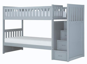 Homelegance Orion Bunk Bed w/ Reversible Step Storage in Gray B2063SB-1* - Half Price Furniture