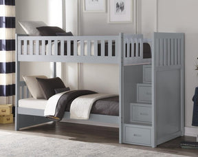 Homelegance Orion Bunk Bed w/ Reversible Step Storage in Gray B2063SB-1* - Half Price Furniture