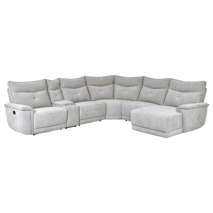 Homelegance Furniture Tesoro 6pc Sectional w/ Right Chaise in Mist Gray Half Price Furniture