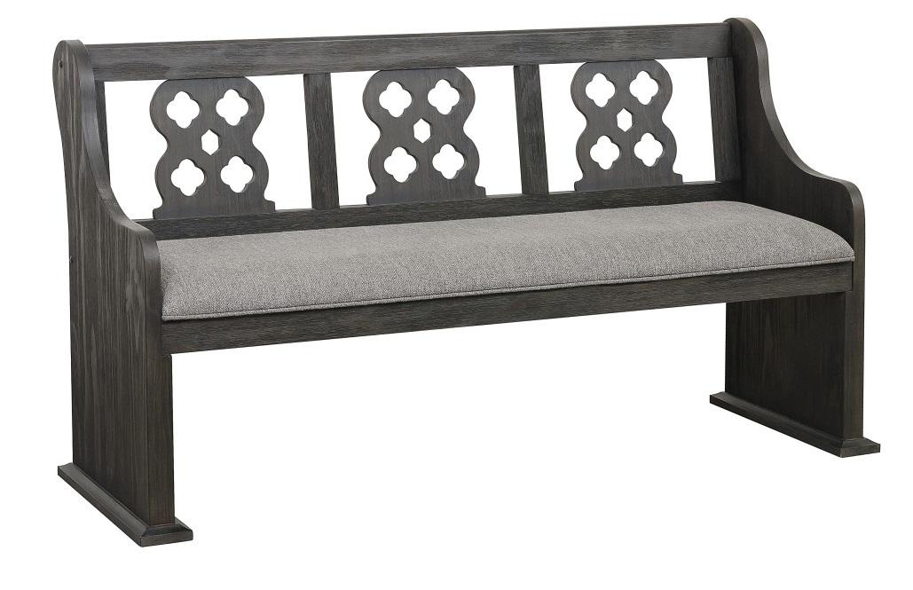 Homelegance Arasina Bench with Curved Arms in Dark Pewter 5559N-14A - Half Price Furniture