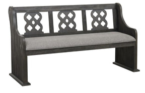 Homelegance Arasina Bench with Curved Arms in Dark Pewter 5559N-14A - Half Price Furniture