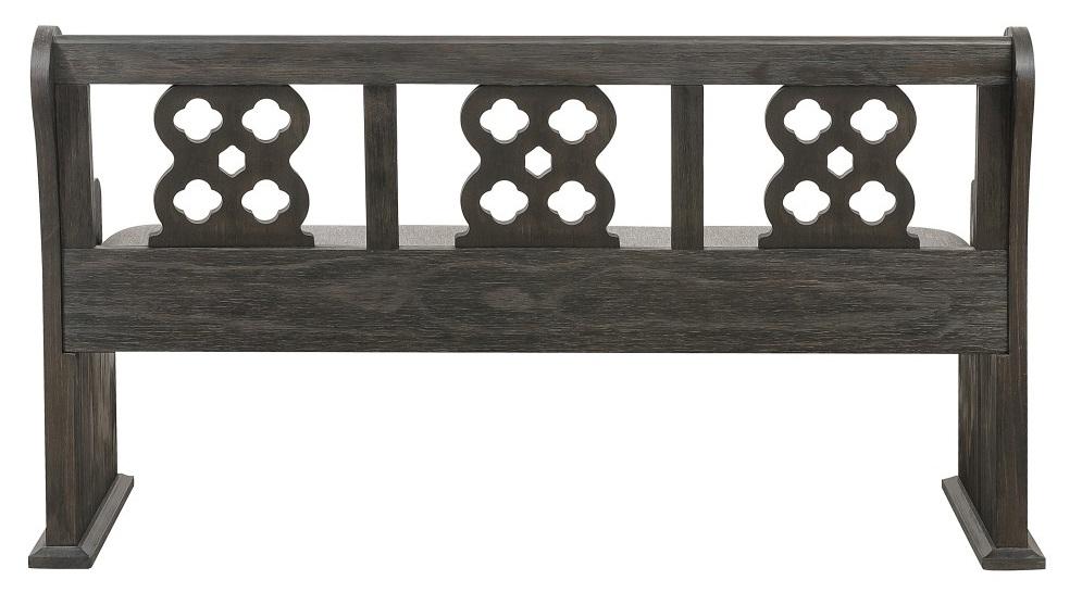 Homelegance Arasina Bench with Curved Arms in Dark Pewter 5559N-14A - Half Price Furniture