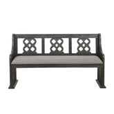 Homelegance Arasina Bench with Curved Arms in Dark Pewter 5559N-14A Half Price Furniture