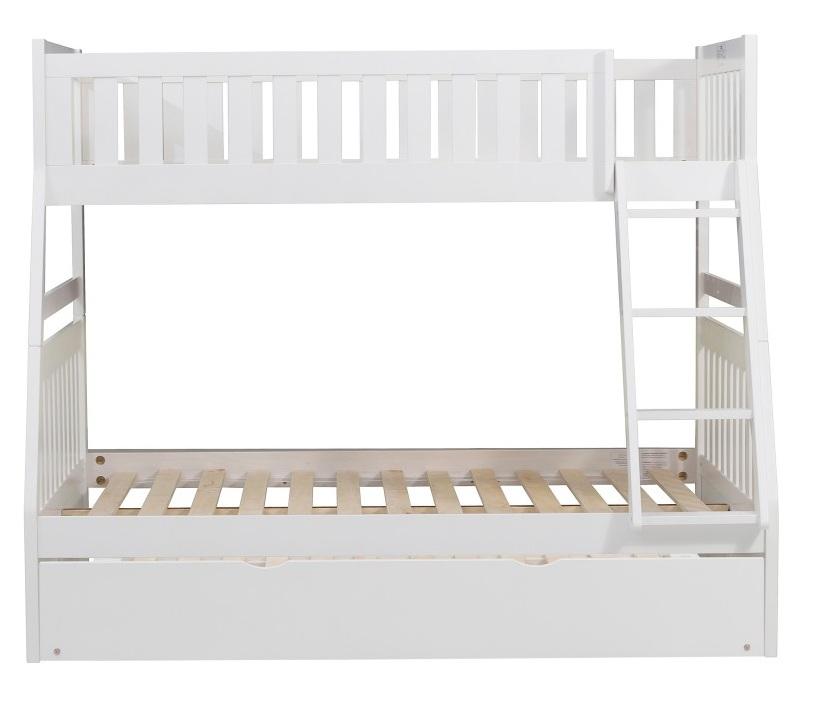 Homelegance Galen Twin/Full Bunk Bed w/ Twin Trundle in White B2053TFW-1*R - Half Price Furniture