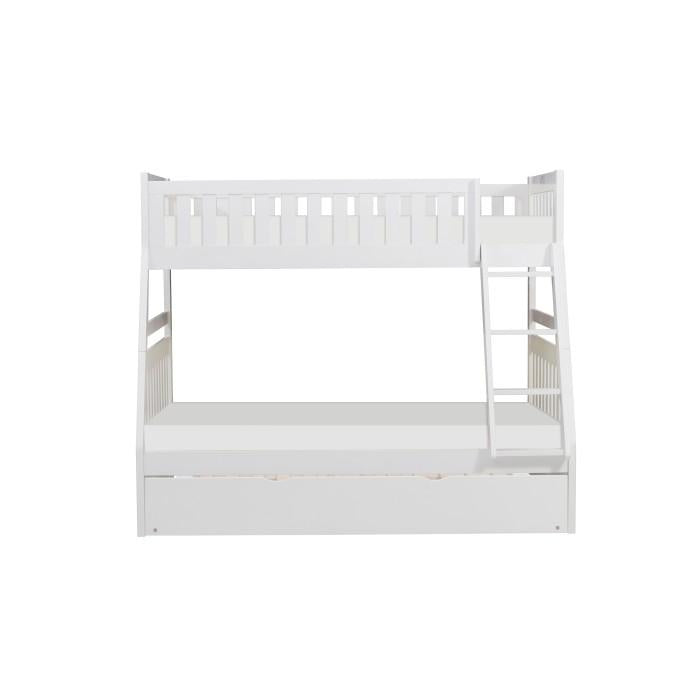 Homelegance Galen Twin/Full Bunk Bed w/ Twin Trundle in White B2053TFW-1*R Half Price Furniture