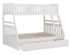 Homelegance Galen Twin/Full Bunk Bed w/ Twin Trundle in White B2053TFW-1*R - Half Price Furniture