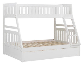 Homelegance Galen Twin/Full Bunk Bed w/ Twin Trundle in White B2053TFW-1*R - Half Price Furniture