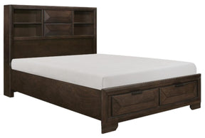 Homelegance Chesky King Bookcase Bed with Footboard Storage in Warm Espresso 1753K-1EK* - Half Price Furniture