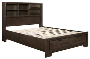 Homelegance Chesky King Bookcase Bed with Footboard Storage in Warm Espresso 1753K-1EK* - Half Price Furniture