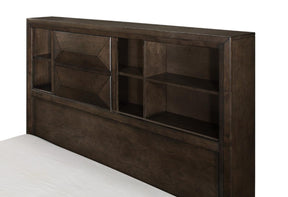 Homelegance Chesky King Bookcase Bed with Footboard Storage in Warm Espresso 1753K-1EK* - Half Price Furniture