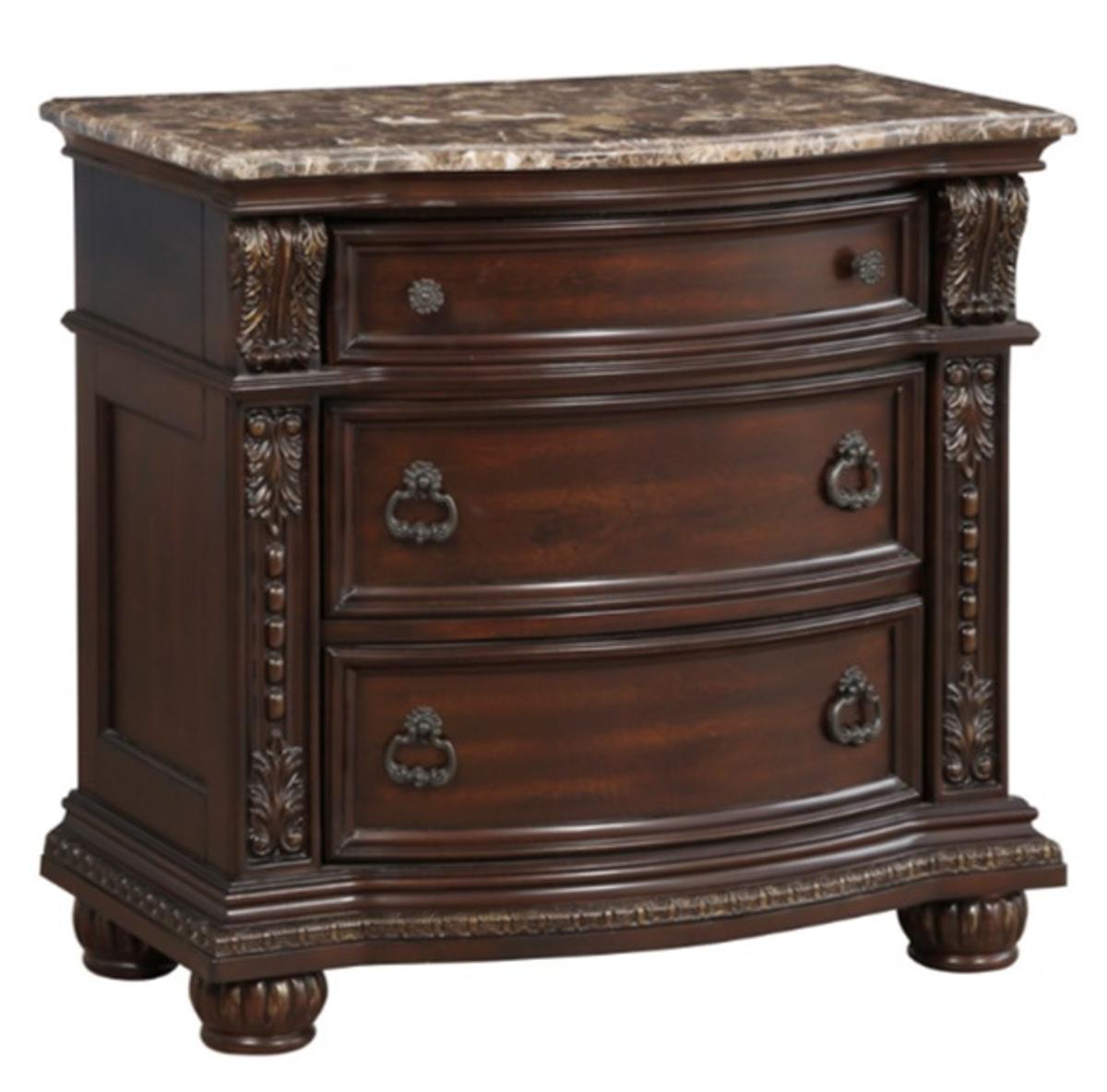 Homelegance Cavalier Nightstand in Dark Cherry 1757-4 - Half Price Furniture