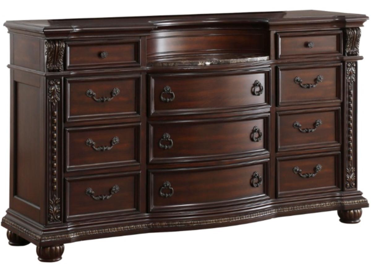 Homelegance Cavalier Dresser in Dark Cherry 1757-5 - Dresser - Half Price Furniture