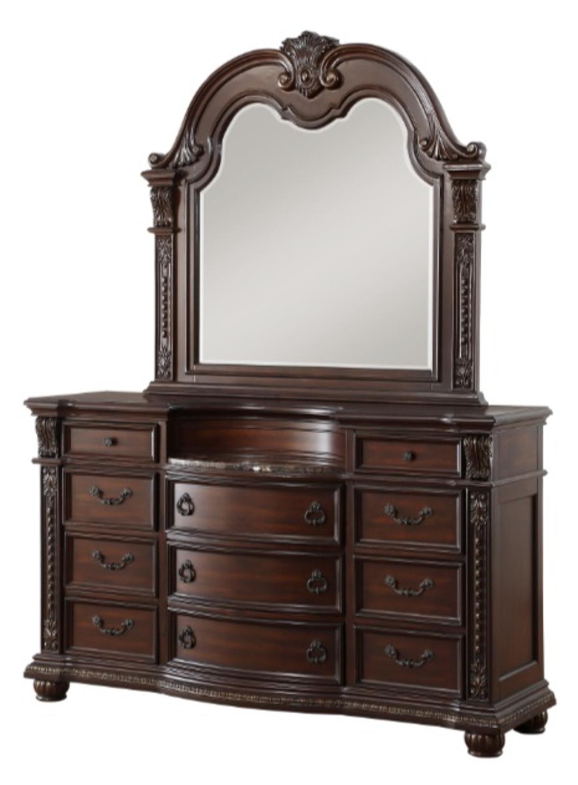 Homelegance Cavalier Dresser in Dark Cherry 1757-5 - Half Price Furniture