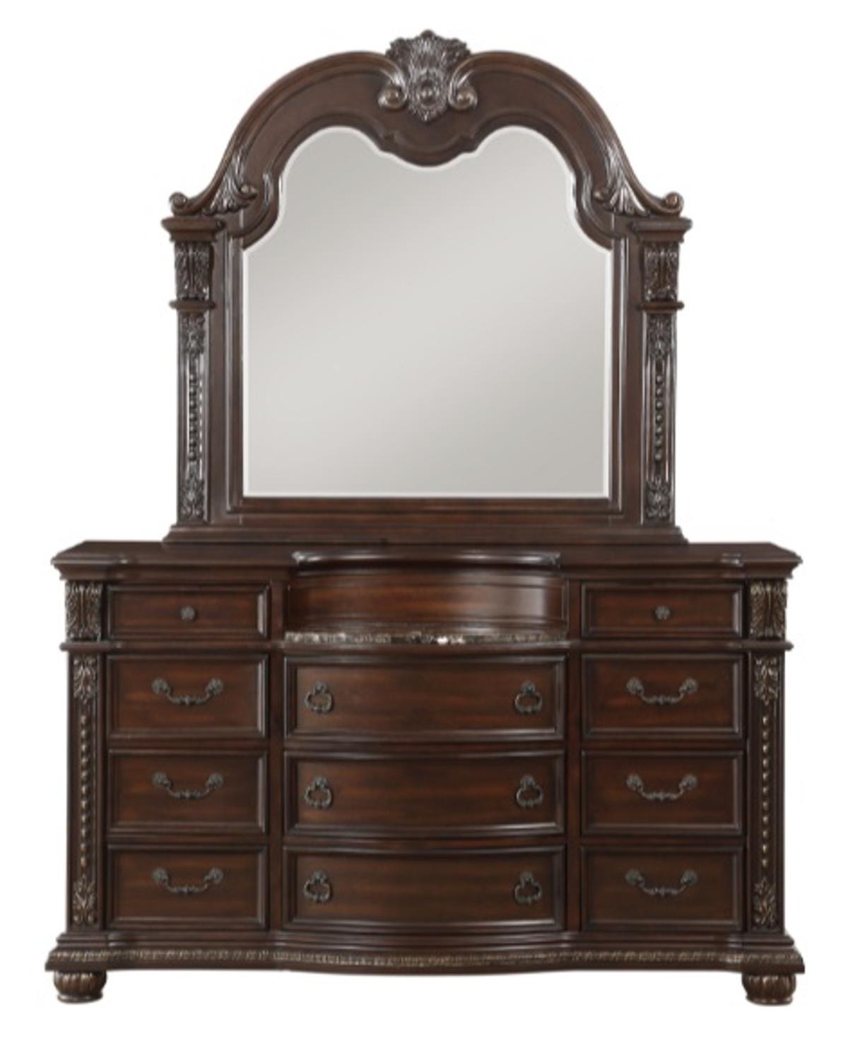 Homelegance Cavalier Dresser in Dark Cherry 1757-5 - Half Price Furniture