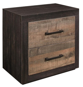 Homelegance Miter Nightstand in Rustin Mahogany & Dark Ebony 1762-4 - Half Price Furniture