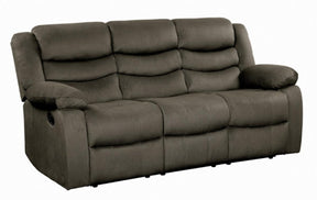 Homelegance Furniture Discus Double Reclining Sofa in Brown 9526BR-3 - Half Price Furniture