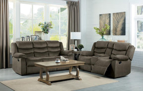 Homelegance Furniture Discus Double Reclining Loveseat in Brown 9526BR-2 - Half Price Furniture