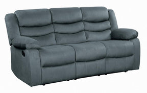 Homelegance Furniture Discus Double Reclining Sofa in Gray 9526GY-3 - Half Price Furniture