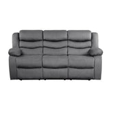 Homelegance Furniture Discus Double Reclining Sofa in Gray 9526GY-3 Half Price Furniture