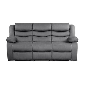 Homelegance Furniture Discus Double Reclining Sofa in Gray 9526GY-3 Half Price Furniture