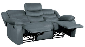 Homelegance Furniture Discus Double Reclining Sofa in Gray 9526GY-3 - Half Price Furniture