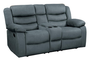 Homelegance Furniture Discus Double Reclining Loveseat in Gray 9526GY-2 - Half Price Furniture