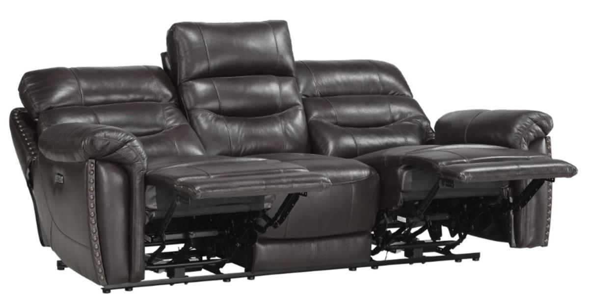 Homelegance Furniture Lance Power Double Reclining Sofa with Power Headrests in Brown 9527BRW-3PWH - Half Price Furniture