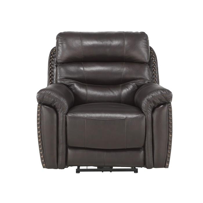 Homelegance Furniture Lance Power Reclining Chair with Power Headrest and USB Port in Brown 9527BRW-1PWH Half Price Furniture