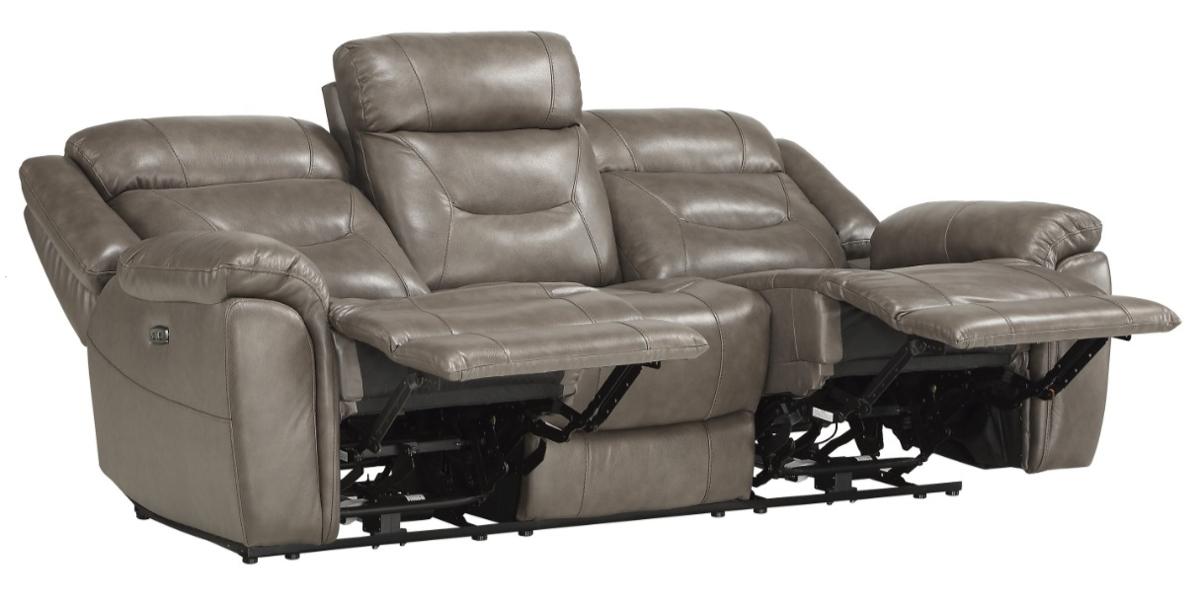 Homelegance Furniture Danio Power Double Reclining Sofa with Power Headrests in Brownish Gray 9528BRG-3PWH - Half Price Furniture