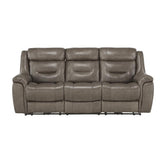 Homelegance Furniture Danio Power Double Reclining Sofa with Power Headrests in Brownish Gray 9528BRG-3PWH Half Price Furniture