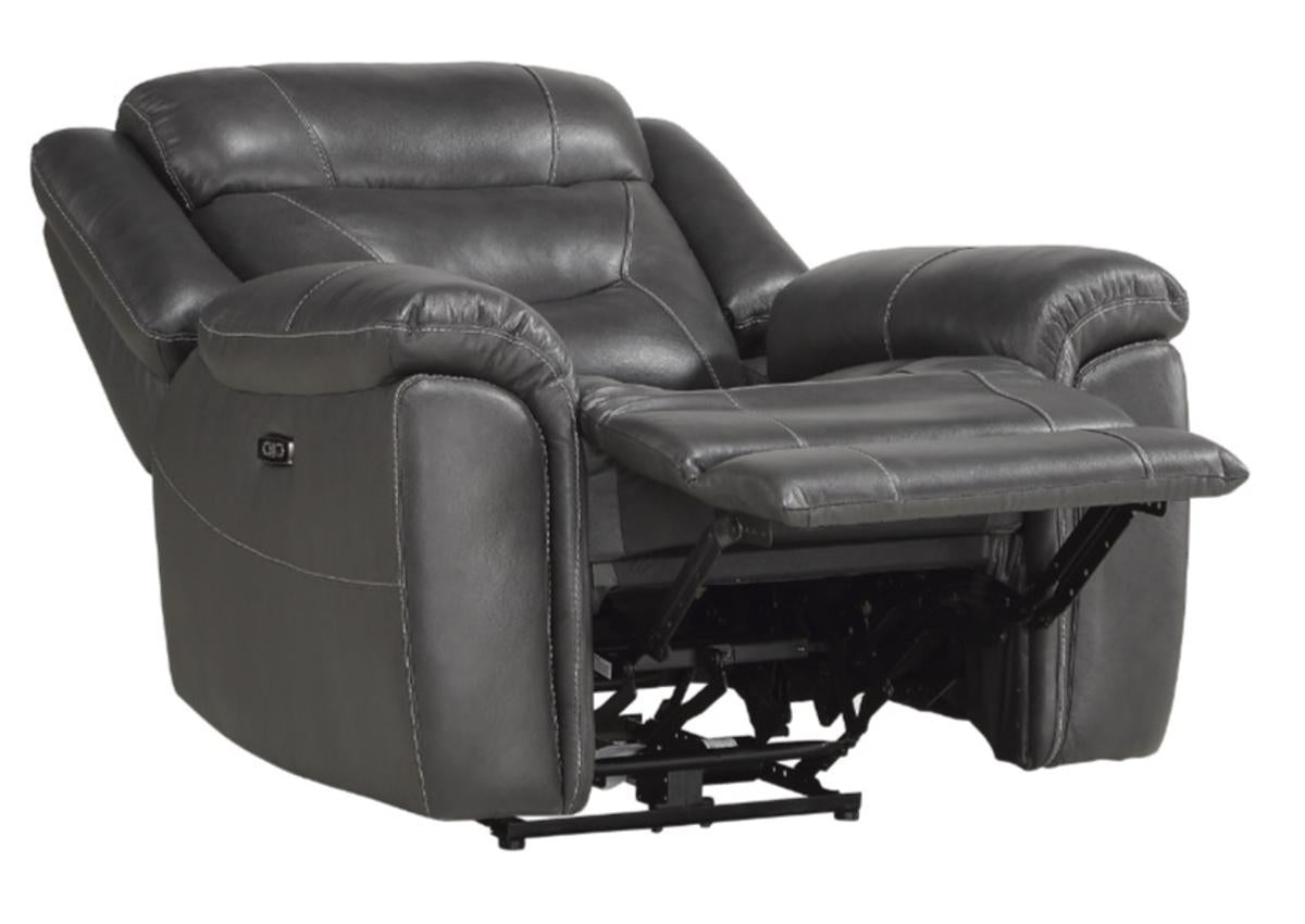 Homelegance Furniture Danio Power Double Reclining Chair with Power Headrests in Dark Gray 9528DGY-1PWH - Half Price Furniture