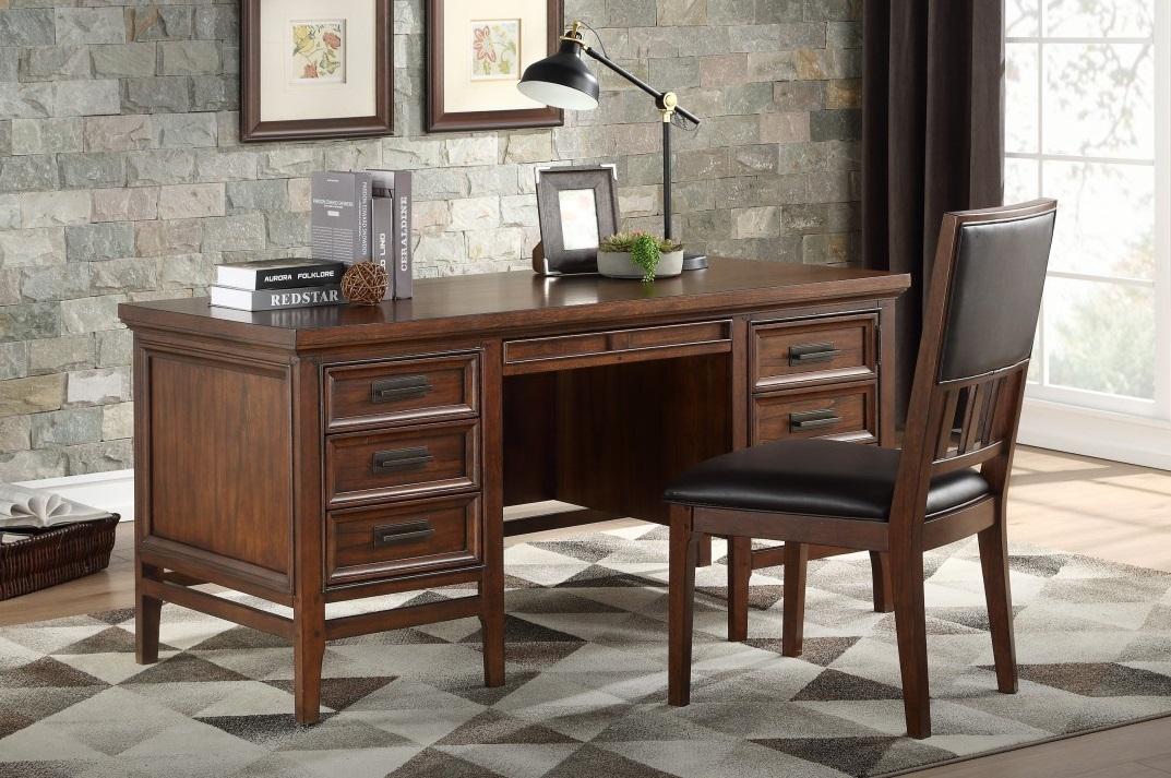 Homelegance Frazier Executive Desk in Brown Cherry 1649-17 - Half Price Furniture