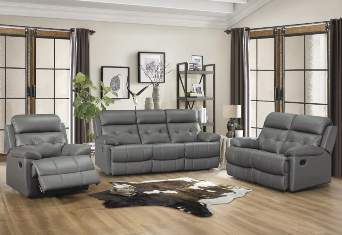 Homelegance Furniture Lambent Double Reclining Chair in Dark Gray - Half Price Furniture