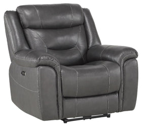 Homelegance Furniture Danio Power Double Reclining Chair with Power Headrests in Dark Gray 9528DGY-1PWH - Half Price Furniture