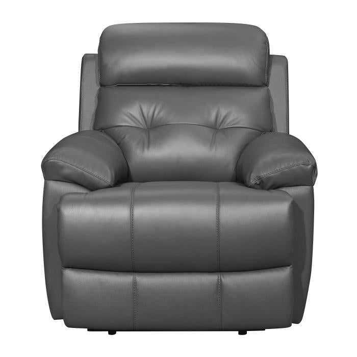 Homelegance Furniture Lambent Double Reclining Chair in Dark Gray Half Price Furniture