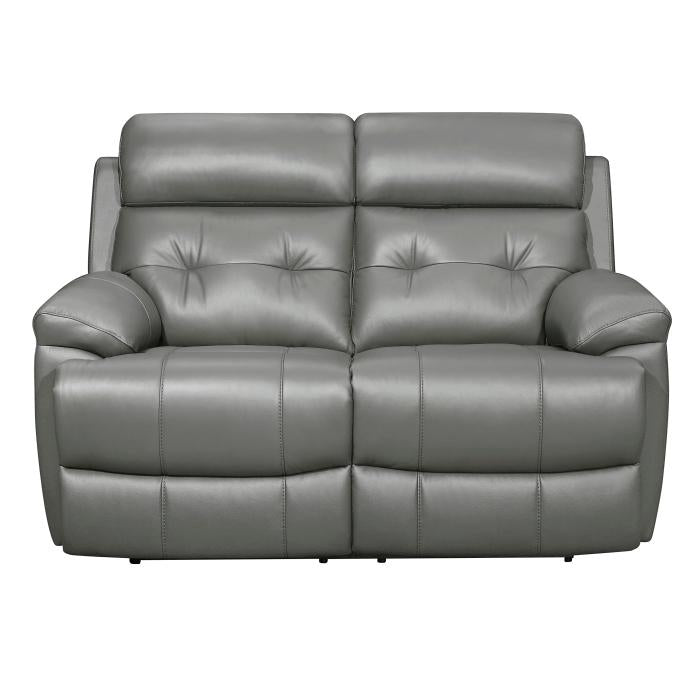 Homelegance Furniture Lambent Double Reclining Loveseat in Gray Half Price Furniture